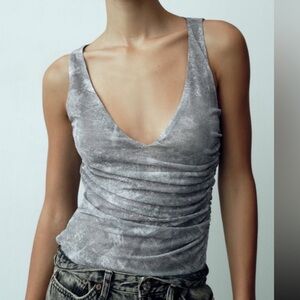 Zara Grey Bodysuit Top